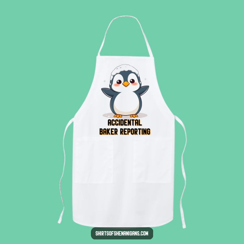 Funny Penguin Baking Apron: Clumsy Flour Mess, Protect & Amuse While Cooking!