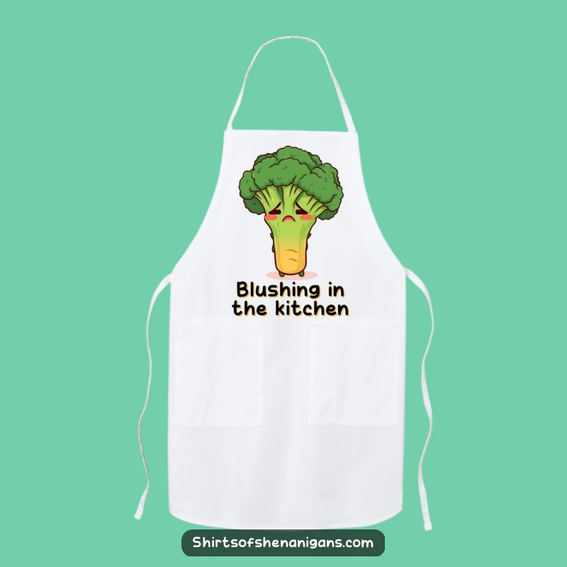 Funny Broccoli Apron: Embarrassed Veggie Cooking Wear, Hilarious Kitchen Gift