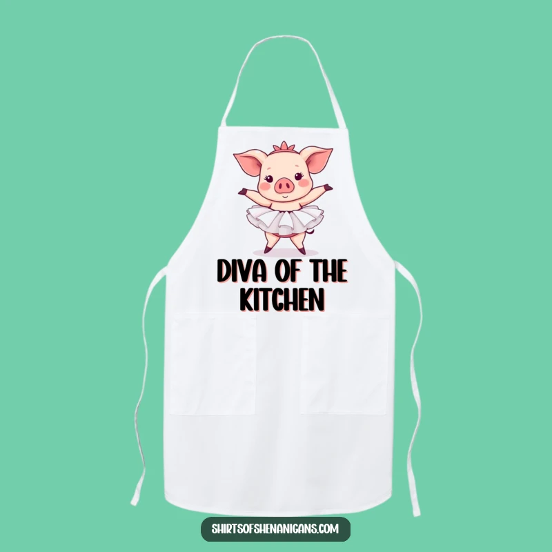 Funny Pig Ballet Apron: Tutu Pose Kitchen Gift