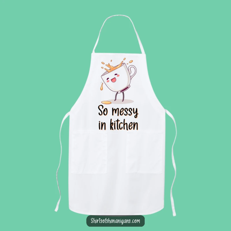 Funny Clumsy Teacup Cartwheel Apron - Cook with Playful Panache