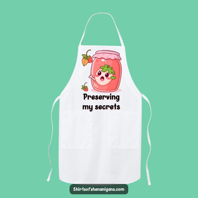 Funny Escaping Strawberry Apron: Kitchen Fruit Wear, Perfect Funny Gift for Berry Fans
