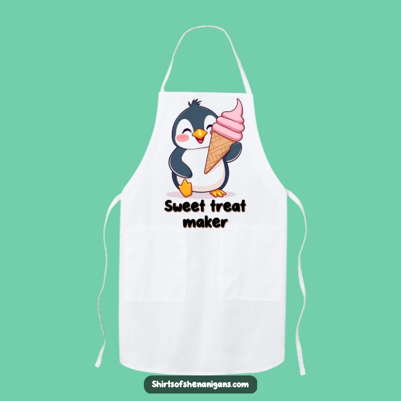 Funny Giddy Penguin Apron - Cheerful Kitchen Wear for Ice Cream Lovers
