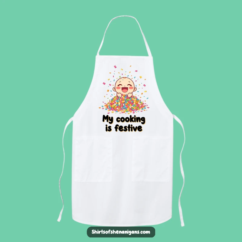 Funny Giggling Confetti Apron: Keep Clean with Festive Flair: Funny Kitchen Gift