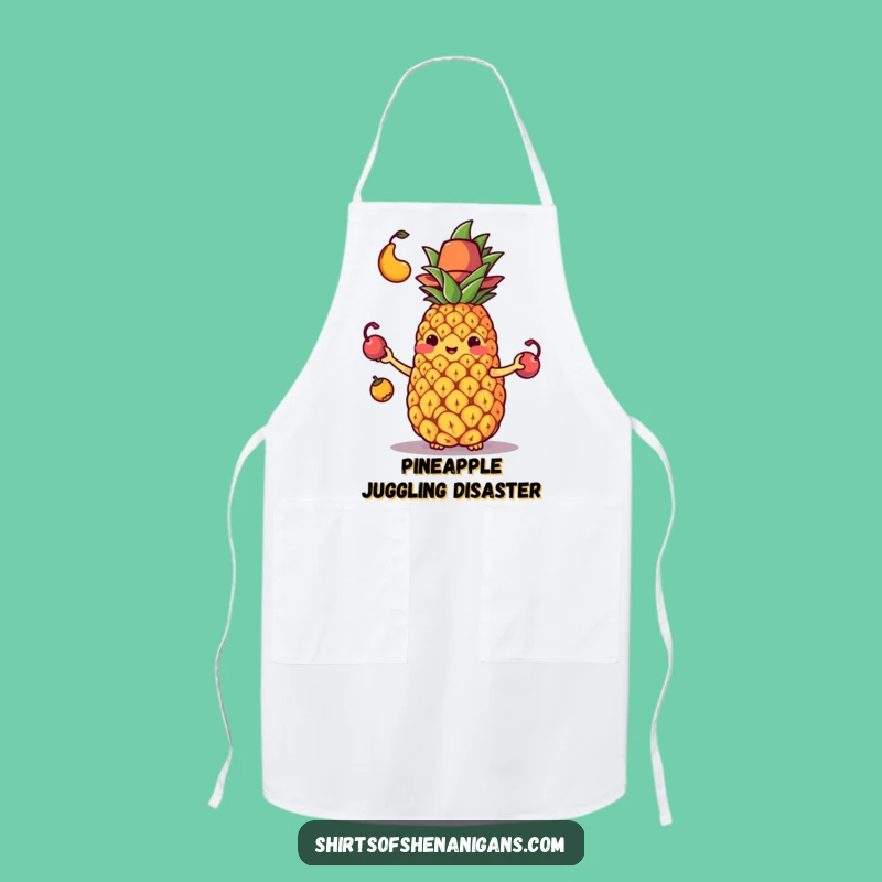 Funny Juggling Pineapple Apron: Kitchen humor, fruit design, the perfect funny gift for clumsy cooks.