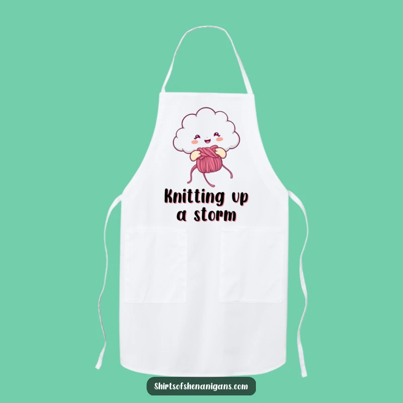 Funny Knitting Cloud Apron: Crafty Kitchen Wear, Perfect Funny Gift for Crafters