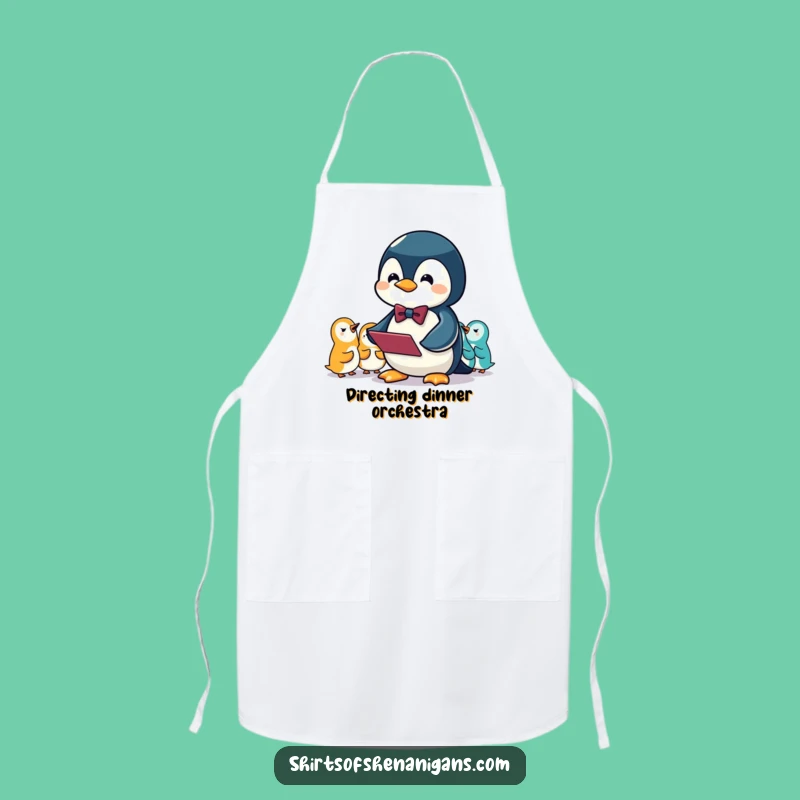 Funny Penguin Conductor Apron: Conduct Your Kitchen with Squeaky Flair!