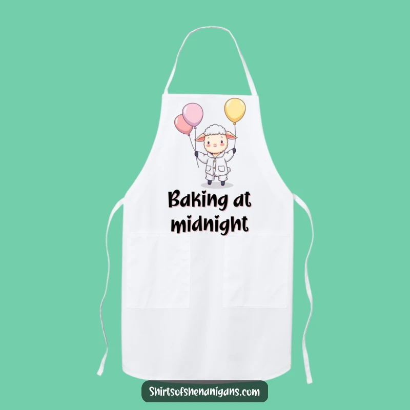 Funny Sheep Pajamas Balloon Herding Apron - Dreamy Kitchen Fun