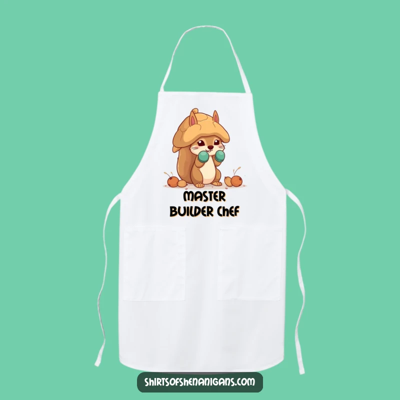 Funny Squirrel Mittens Apron: Nut House Builder Kitchen Gift