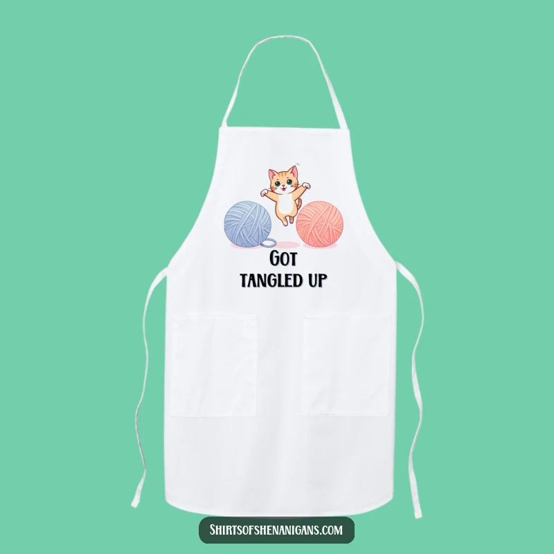 Funny Cat Yarn Apron - Cook with Feline Playfulness