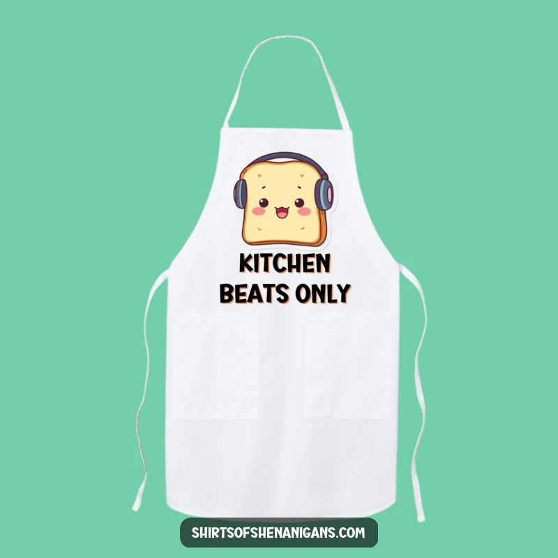 Funny Toast Headphones Apron: Cook to the Beat, a Fun Funny Gift!