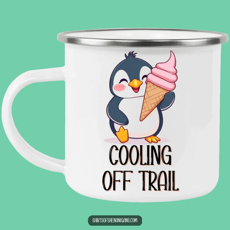 Funny Giddy Penguin Camping Mug - Durable & Cheerful Ice Cream Camp Cup