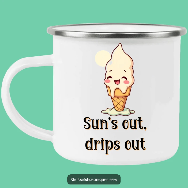 Funny Ice Cream Cone Camping Mug: Sweet Sips Outdoors, a Hilarious Funny Gift!