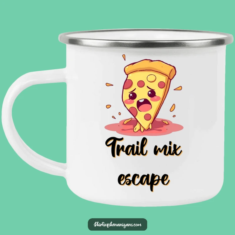 Funny Pizza Escape Camping Mug: Adventure Fuel, a Hilarious Funny Gift!