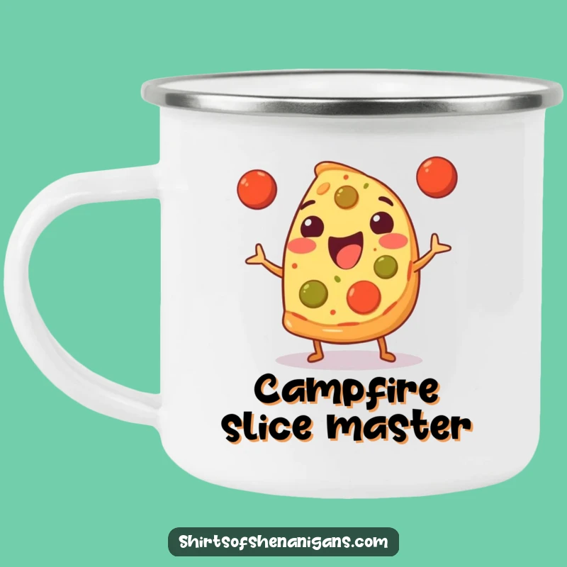 Funny Pizza Juggler Camping Mug: Outdoor Foodie Cup, Perfect Funny Gift