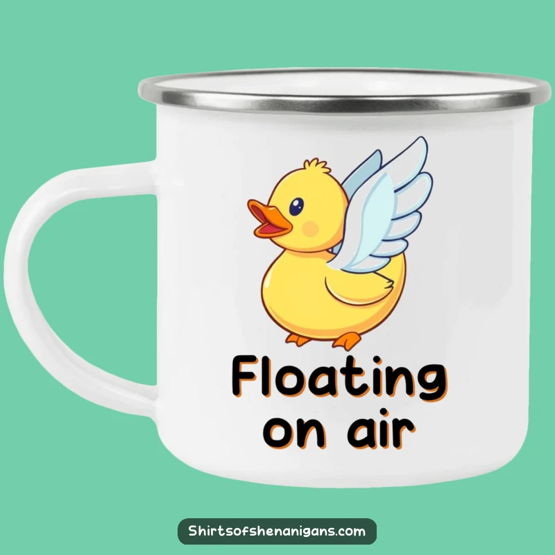 Funny Rubber Duck Flying Attempt Camping Mug - Outdoor Adventure Fun