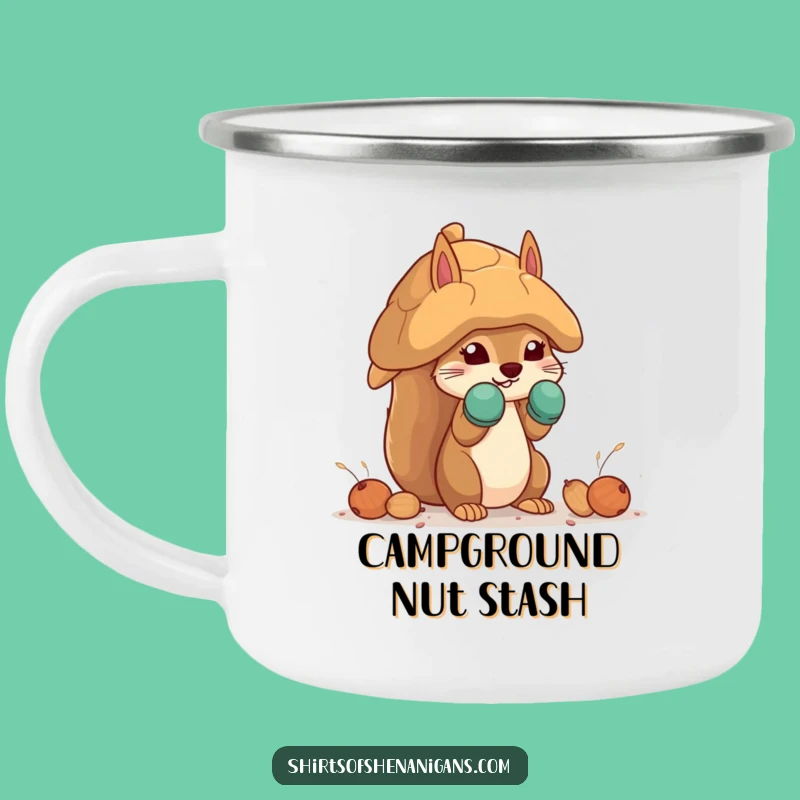 Funny Squirrel Mittens Camping Mug: Nut House Builder Outdoor Gift