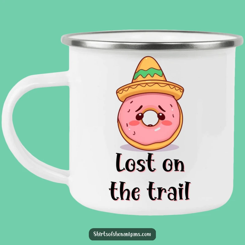 Fiesta Funny Doughnut Sombrero Camping Mug: Festive and Funny Gift for Outdoor Fun