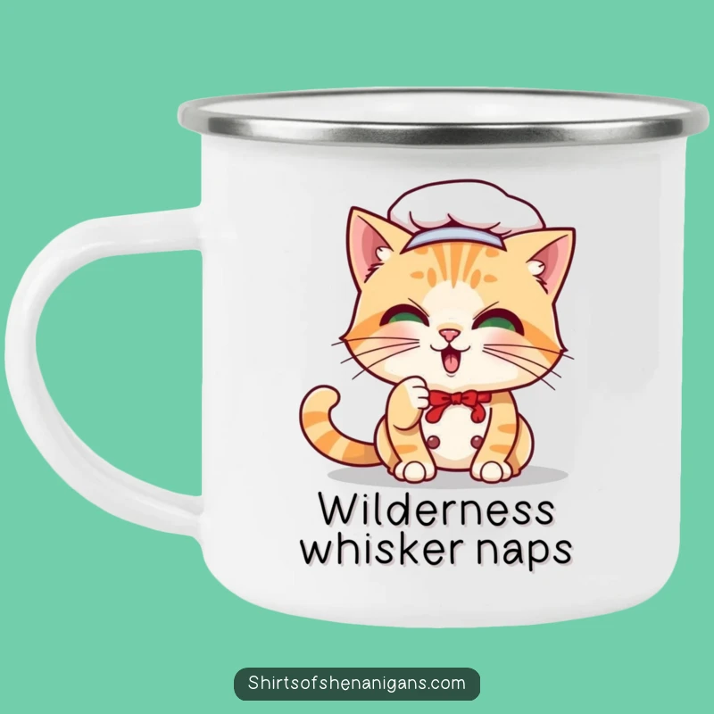 Funny Cat Chef Camping Mug: Playful Feline Outdoor Fun, Great Funny Gift