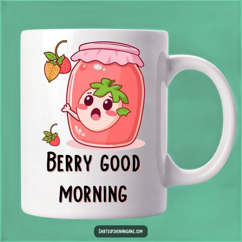 Funny Escaping Strawberry Mug: Berry Funny Jam Jar Escape, Perfect Funny Gift
