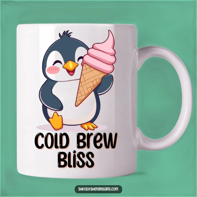Funny Penguin Ice Cream Lover Mug - Giddy Joyful Gift for Sweet Treat Fans