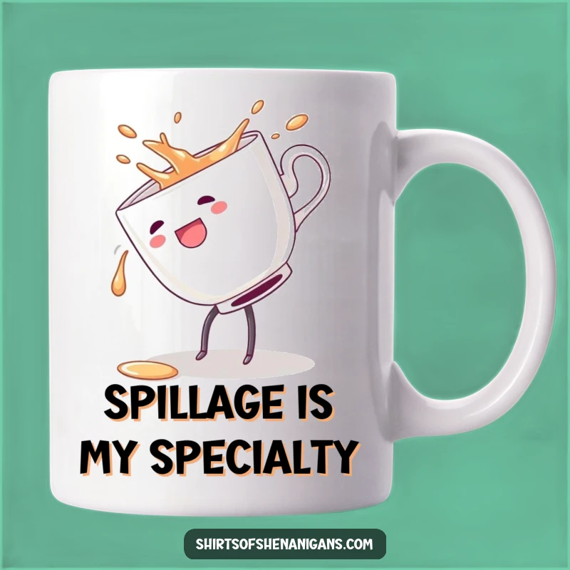 Funny Clumsy Teacup Cartwheel Mug - Hilarious Spill Master Gift