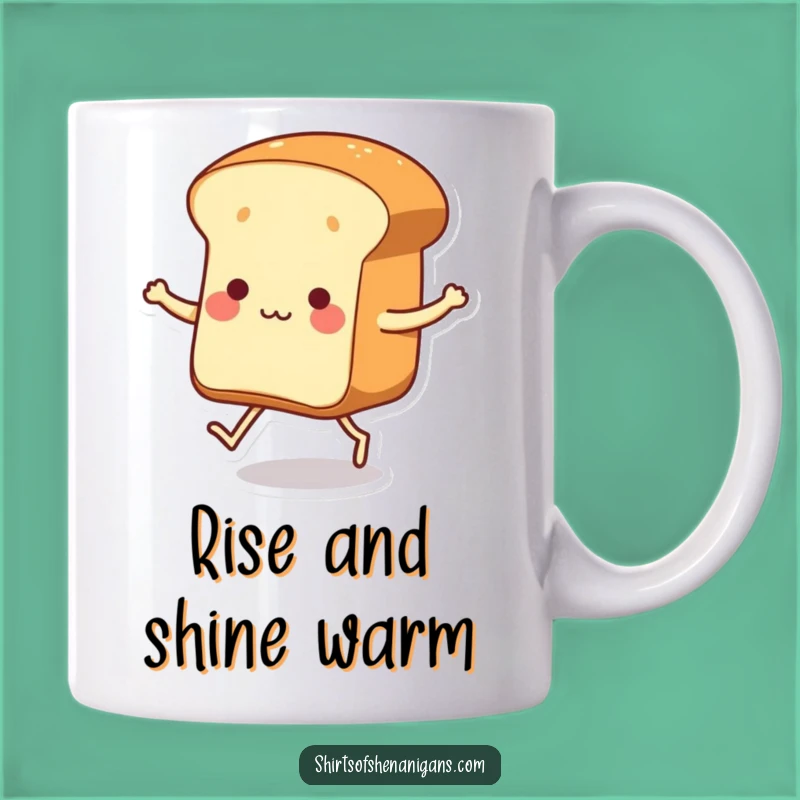Funny Dancing Bread Mug: Whimsical Baked Goods Humor Gift, Hilarious Breakfast Present