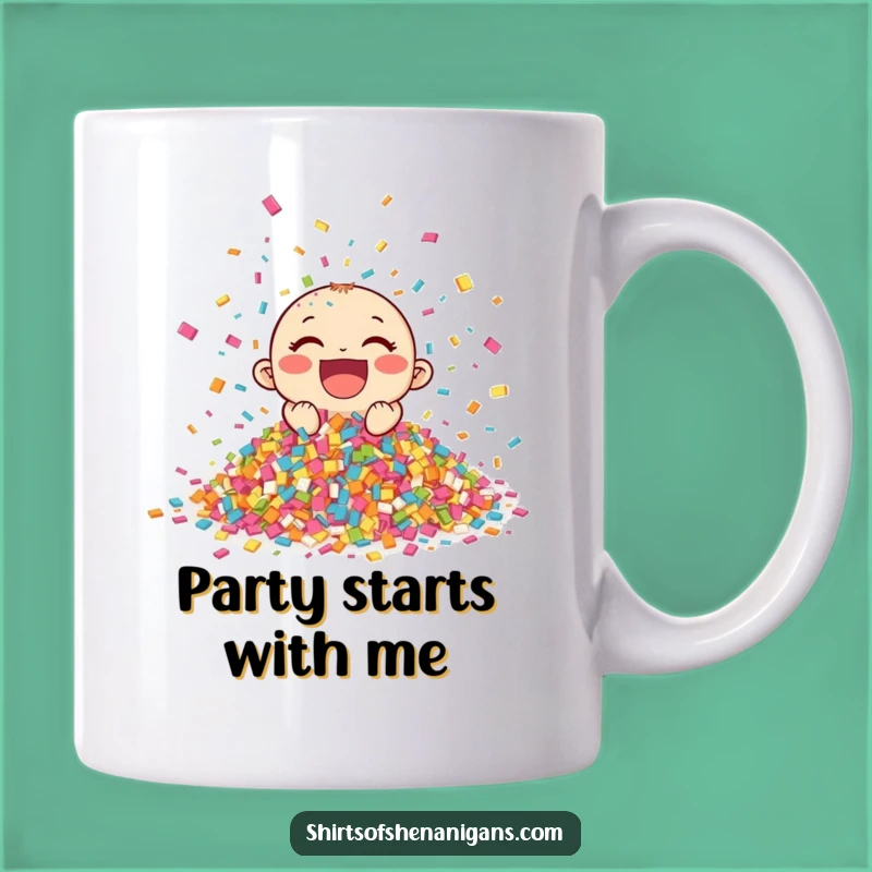 Funny Giggling Confetti Mug: Joyful and Funny Gift for Party Lovers