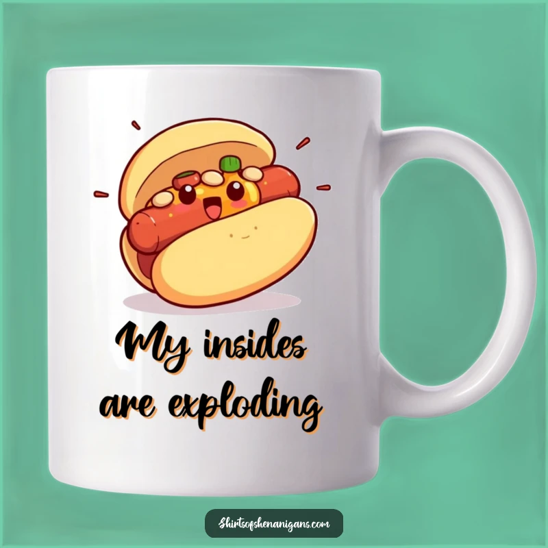Funny Hot Dog Bun Surprise Mug: Hilarious Condiment Chaos, Perfect Funny Gift!