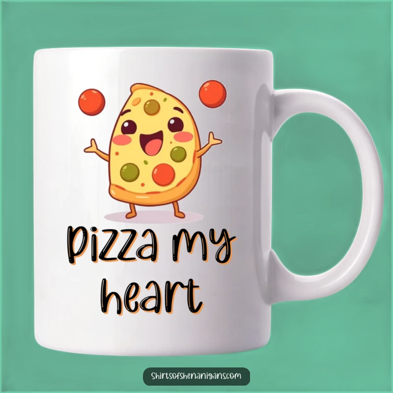 Funny Pizza Juggler Mug: Cheerful Food Character, Perfect Funny Gift for Pizza Lovers