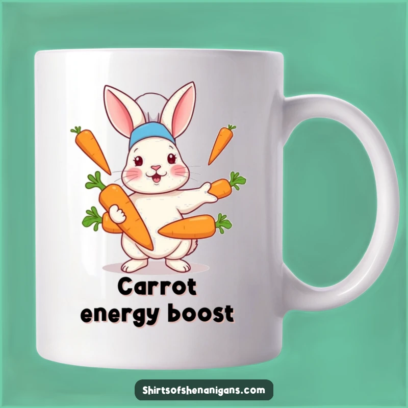 Funny Rabbit Chef Hat Carrot Juggling Mug - Culinary Humor Gift