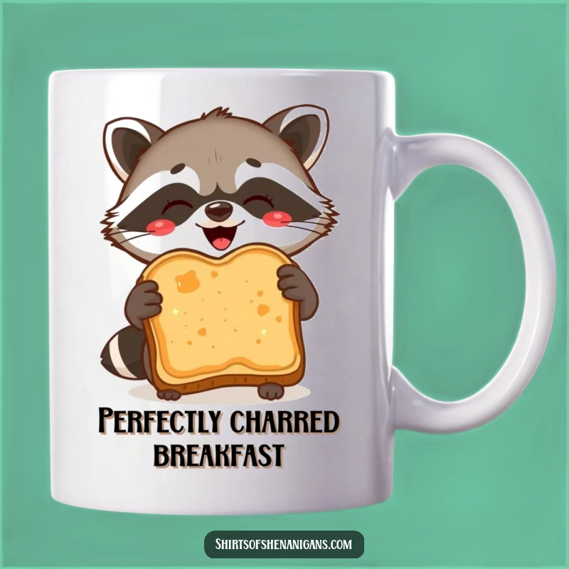 Funny Raccoon Toast Mug: Delighted Burned Slice, Perfect Quirky Breakfast Gift!
