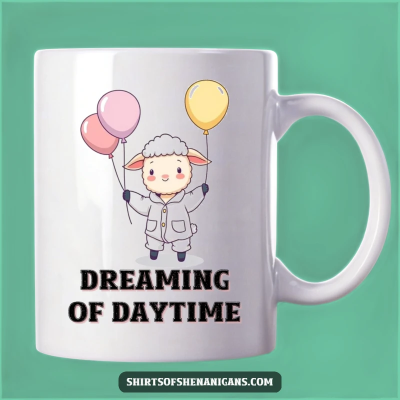 Funny Sheep Pajamas Balloon Herding Mug - Whimsical Dreamy Gift