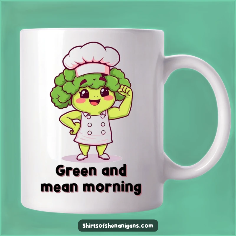 Funny Broccoli Chef Mug: Strong Veggie Baker, Perfect Funny Gift Idea