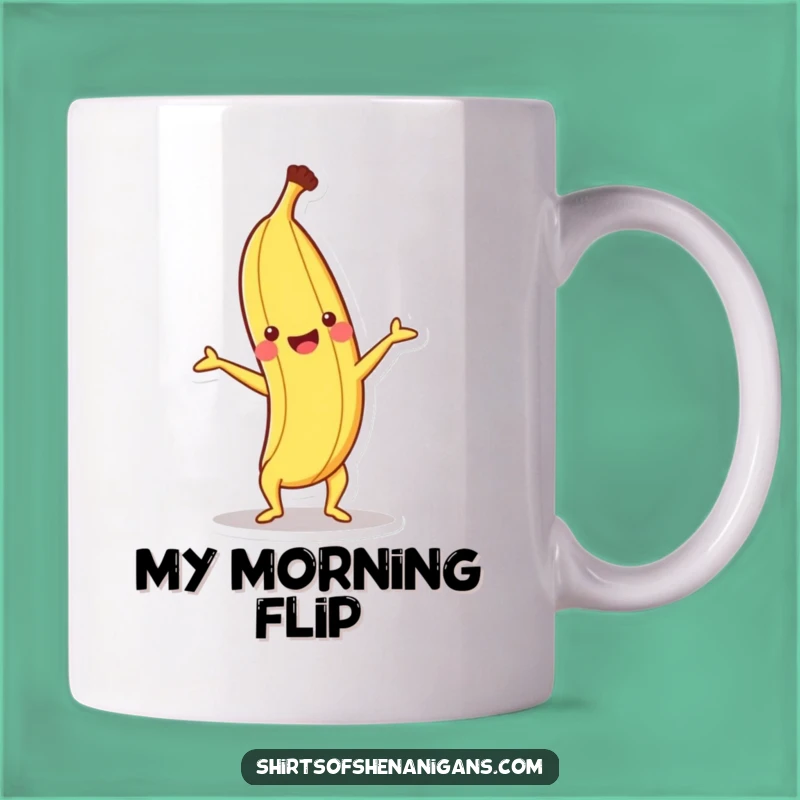 Funny Happy Banana Mug: Upside-down fruit design, the perfect funny gift for a playful start.