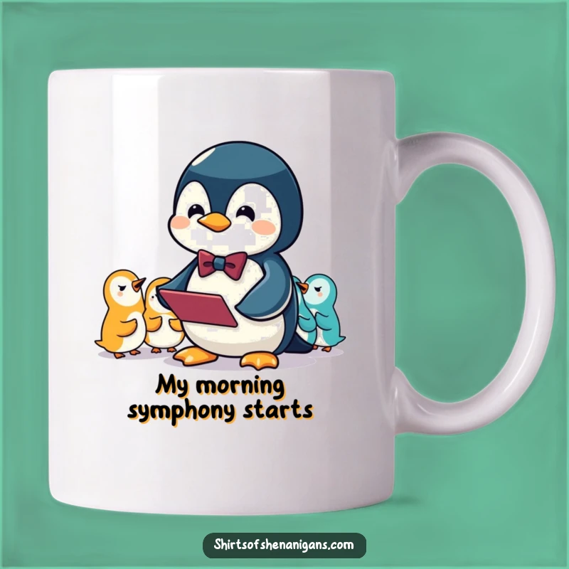 Funny Penguin Conductor Mug: Lead Your Day with Squeaky Humor!