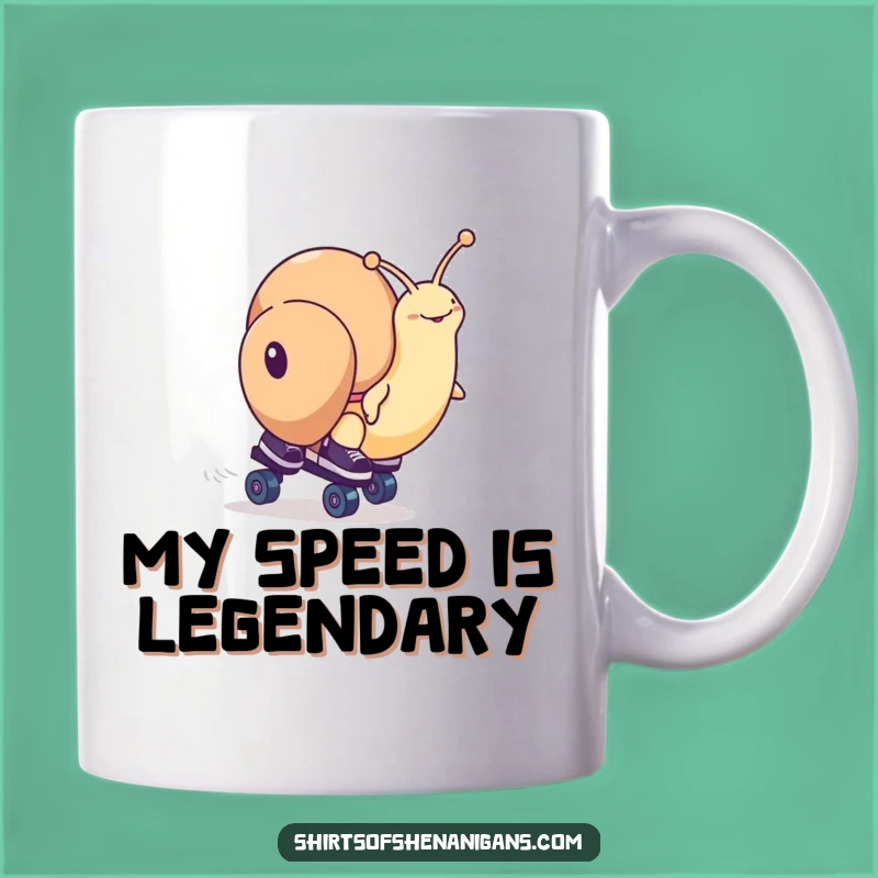 Funny Snail Roller Skates Race Mug - Hilarious Gift for Slow But Determined Friends