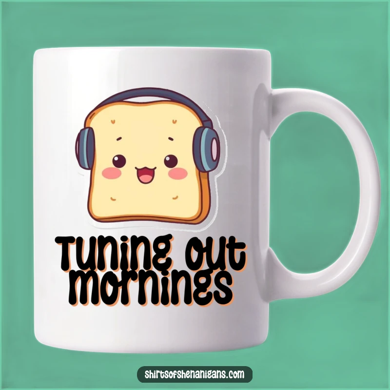 Funny Toast Headphones Mug: Shocked Breakfast Beats, Perfect Funny Gift!