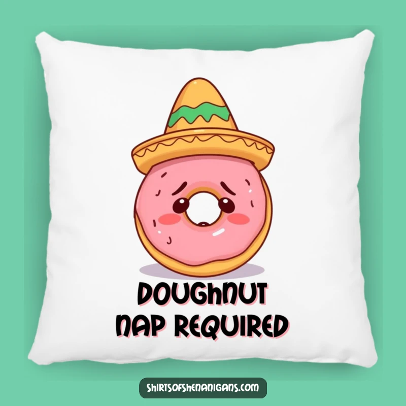 Comforting Funny Doughnut Sombrero Pillow: Soft and Funny Gift for Cozy Laughs