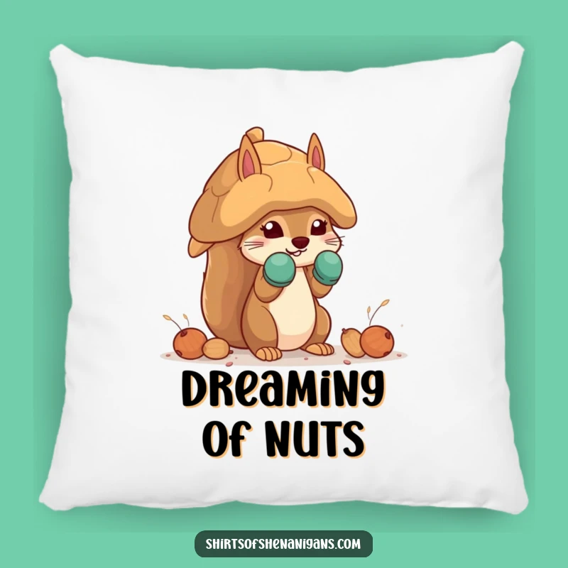 Funny Squirrel Mittens Pillow: Nut House Builder Cozy Gift