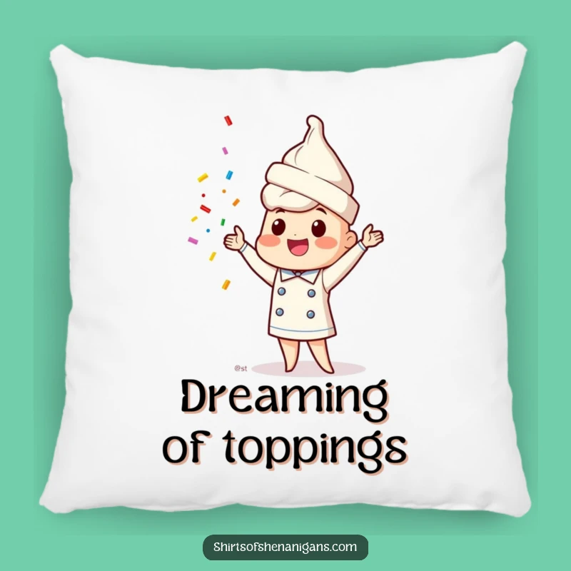 Cozy Funny Ice Cream Chef Pillow - Juggling Sprinkles Cushion Gift