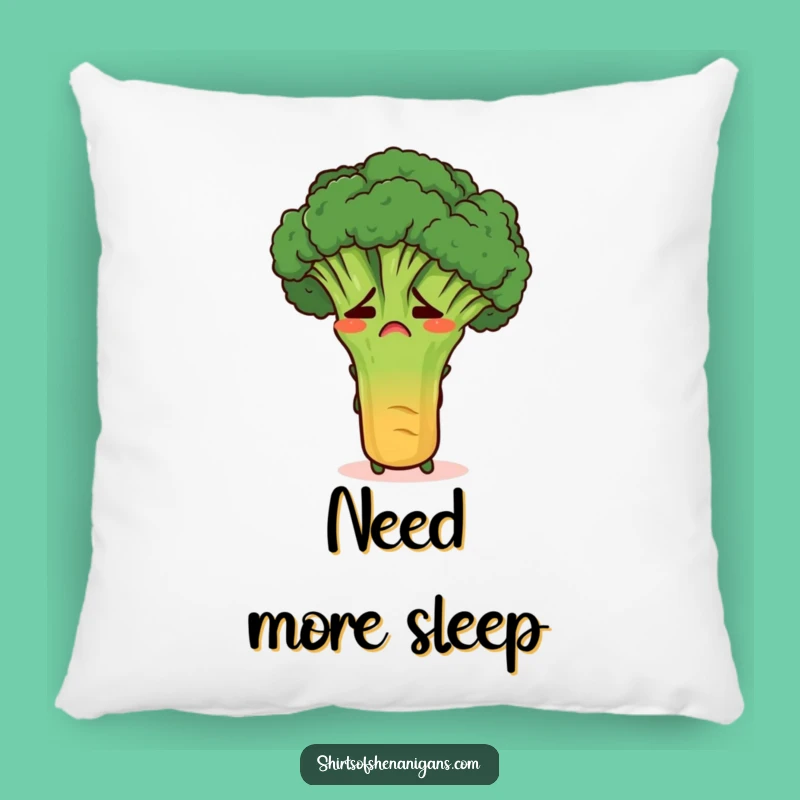 Funny Broccoli Pillow: Embarrassed Veggie Cushion, Hilarious Home Accent Gift