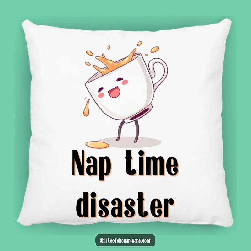 Funny Clumsy Teacup Cartwheel Pillow - Comfy Cushion for Playful Moments