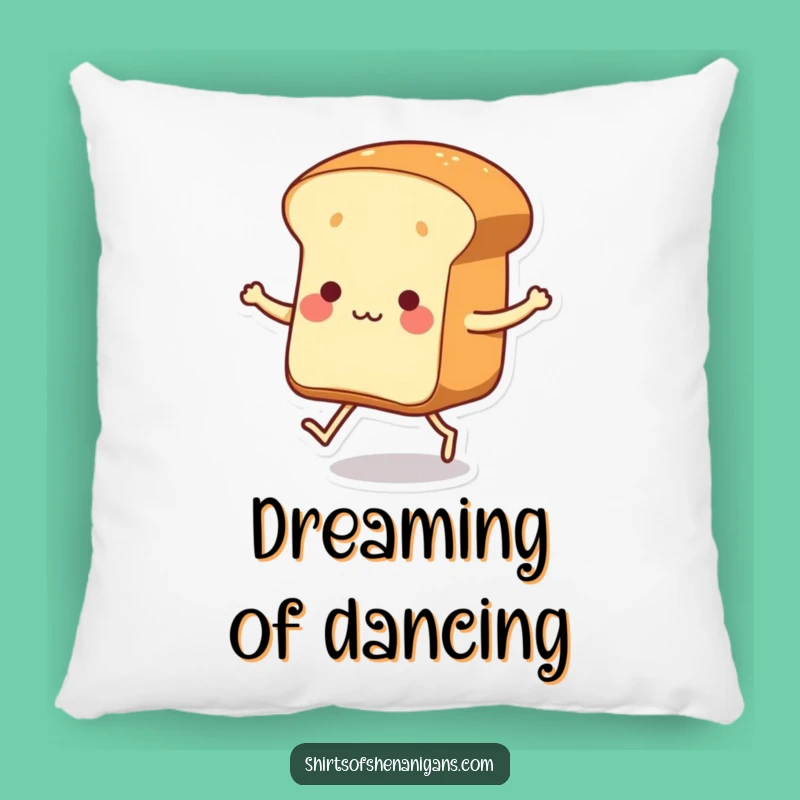Funny Dancing Bread Pillow: Soft Baked Goods Cushion, Hilarious Decorative Gift