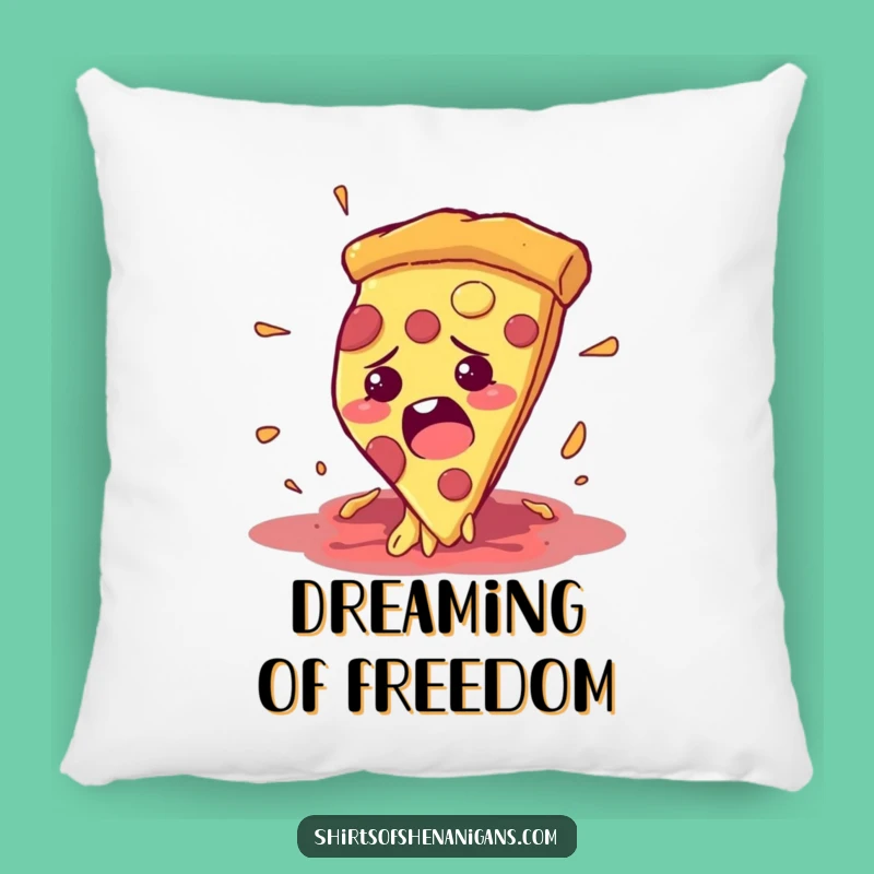 Funny Pizza Escape Pillow: Comfy Chaos, a Huggable Funny Gift!