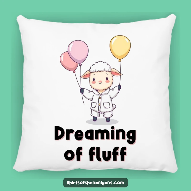 Funny Sheep Pajamas Balloon Herding Pillow - Cozy Dreamy Accent