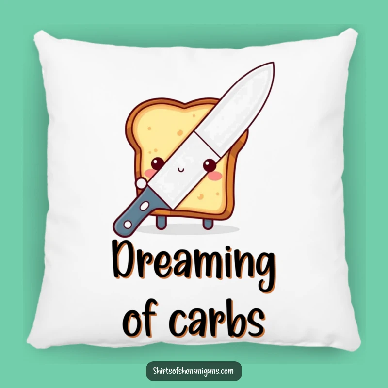 Funny Shy Toast Pillow - Cozy & Cute Peeking Foodie Accent Pillow