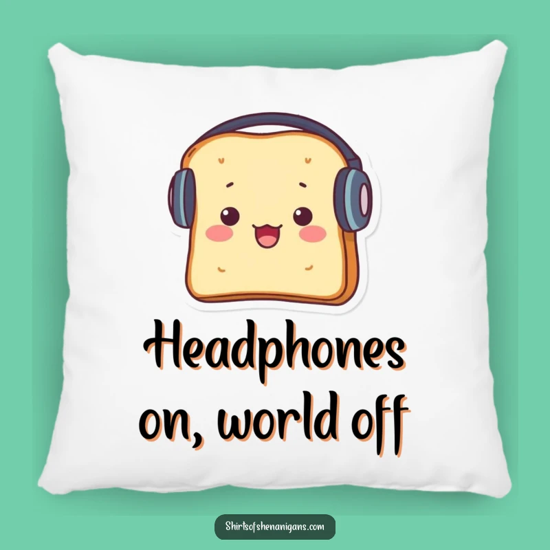 Funny Toast Headphones Pillow: Cozy Listening, Comfy Laughs, an Ideal Funny Gift!