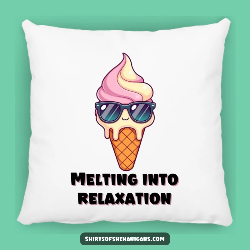 Funny Melting Ice Cream Pillow: Soft, cool cone decor, the perfect funny gift for ultimate relaxation.