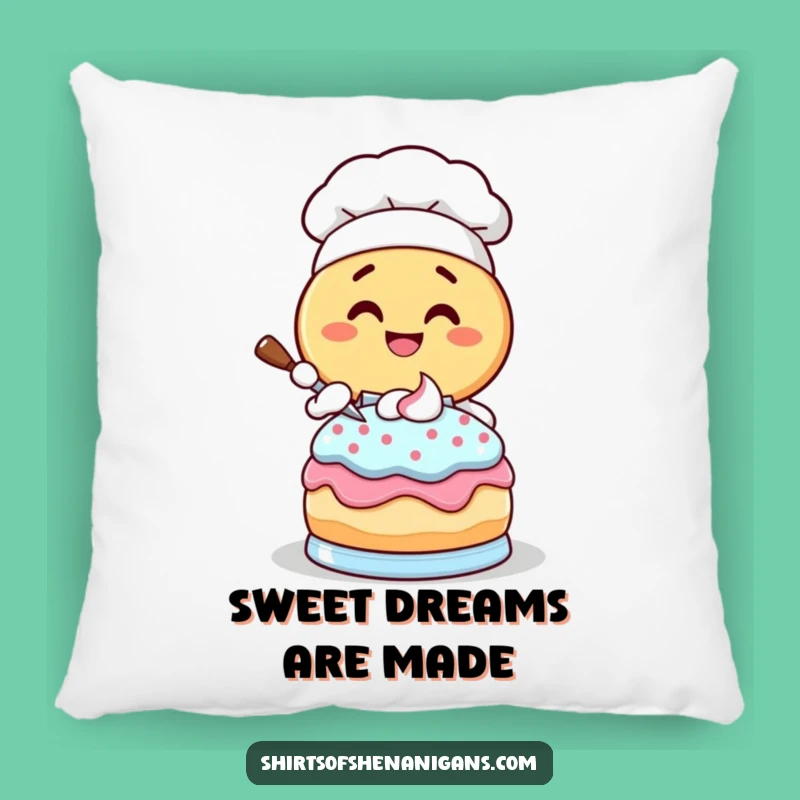 Funny Donut Chef Pillow: Giggling Baker Comfort, Cozy Funny Gift Item