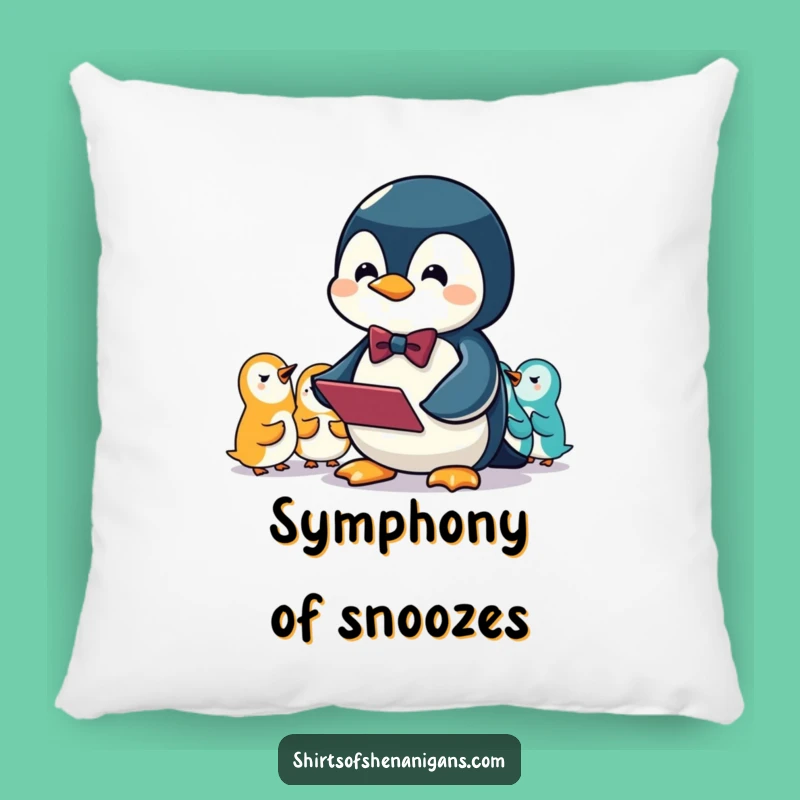 Funny Penguin Conductor Pillow: Cuddle Up with Squeaky Comfort!